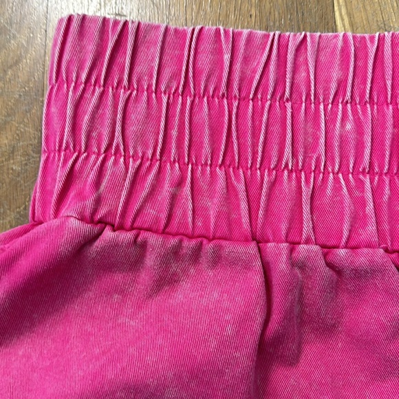 New In | Women’s pink, high waisted, thick banded shorts - Picture 6 of 16